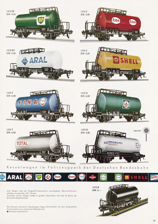 Fleischmann Katalog Modelleisenbahn Auto-Ralley 1968-1969