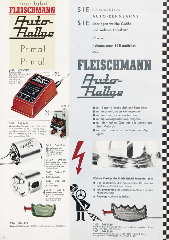 Fleischmann Katalog Modelleisenbahn Auto-Ralley 1968-1969