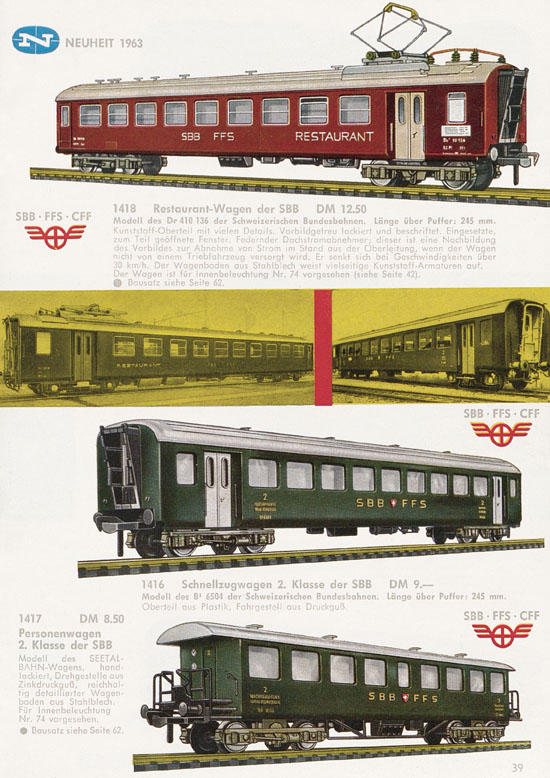 Fleischmann Katalog H0 1963-1964