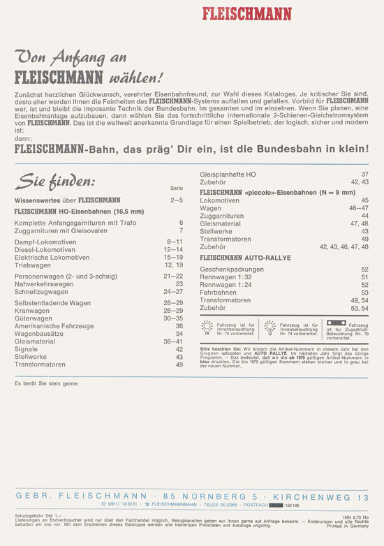 Fleischmann Katalog 1970