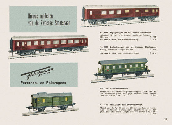 Fleischmann Katalog Nederlands 1957