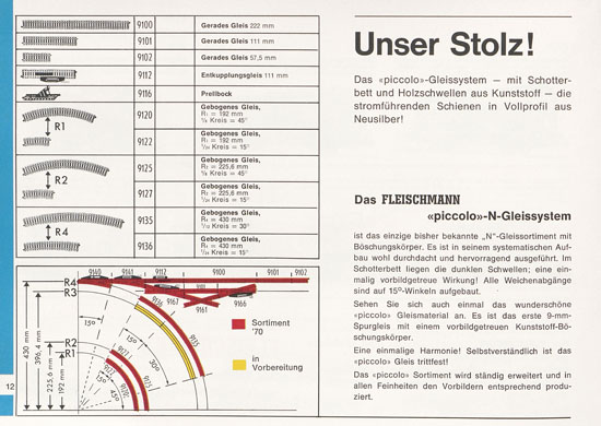 Fleischmann Piccolo Spur N Katalog 1970