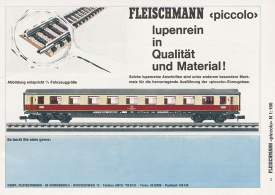 Fleischmann Piccolo Spur N Katalog 1971