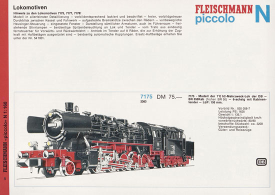 Fleischmann Piccolo Spur N Katalog 1971