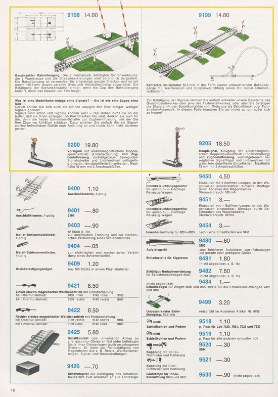 Fleischmann Piccolo Spur N Katalog 1973