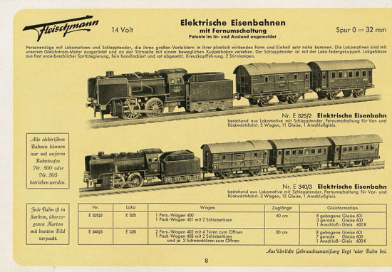 Fleischmann Katalog 1952