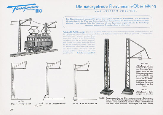 Fleischmann Katalog 1952 Spur H0