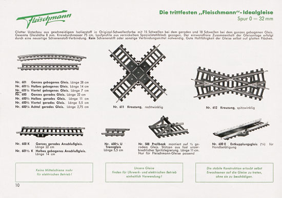 Fleischmann Katalog 1953 Spur 0