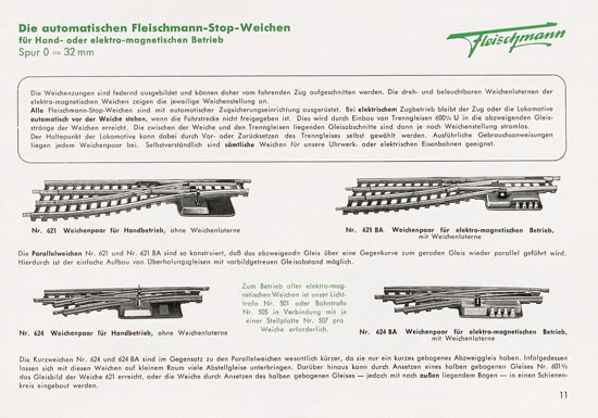 Fleischmann Katalog 1953 Spur 0