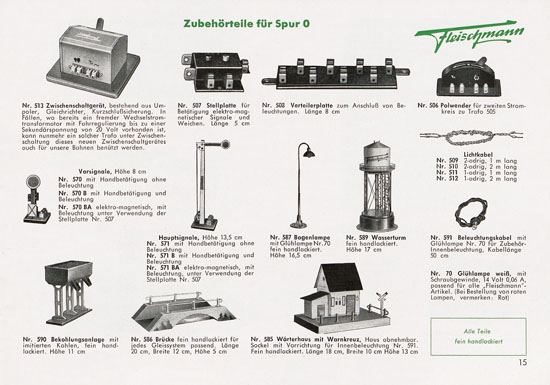 Fleischmann Katalog 1953 Spur 0