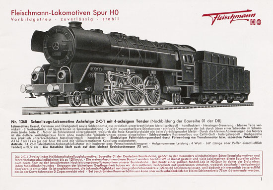 Fleischmann Katalog 1953 Spur H0