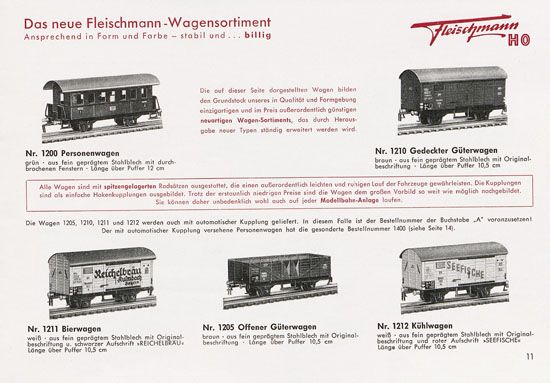 Fleischmann Katalog 1953 Spur H0