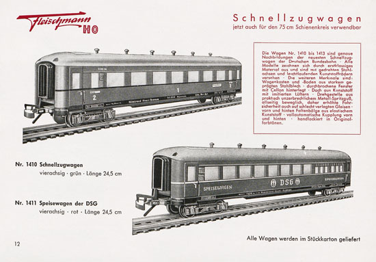 Fleischmann Katalog 1953 Spur H0