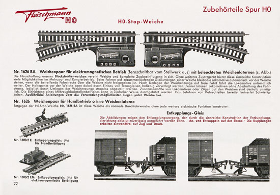 Fleischmann Katalog 1953 Spur H0