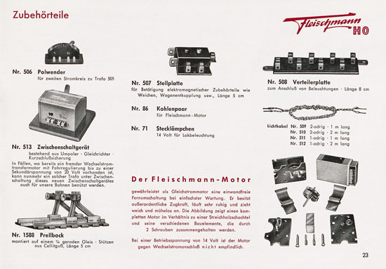 Fleischmann Katalog 1953 Spur H0