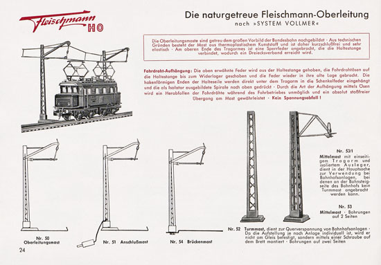 Fleischmann Katalog 1953 Spur H0