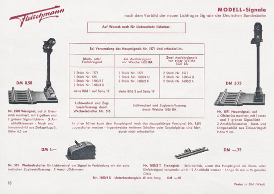 Fleischmann Katalog 1954