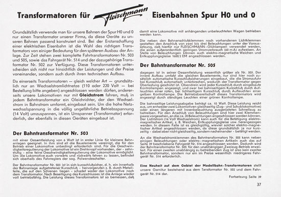Seite 39 Fleischmann Katalog 1955