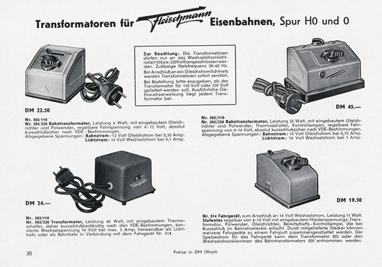 Seite 40 Fleischmann Katalog 1955