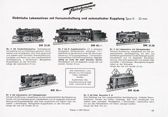 Seite 47 Fleischmann Katalog 1955