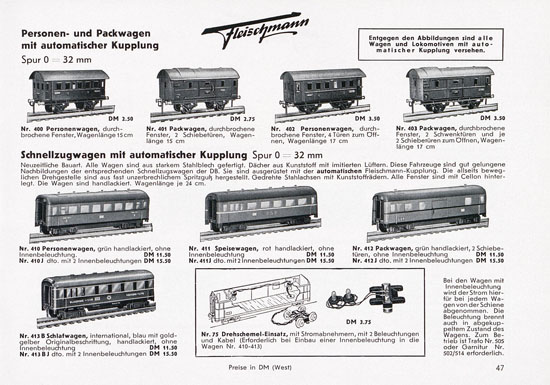 Seite 49 Fleischmann Katalog 1955