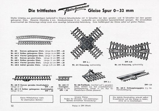 Seite 52 Fleischmann Katalog 1955