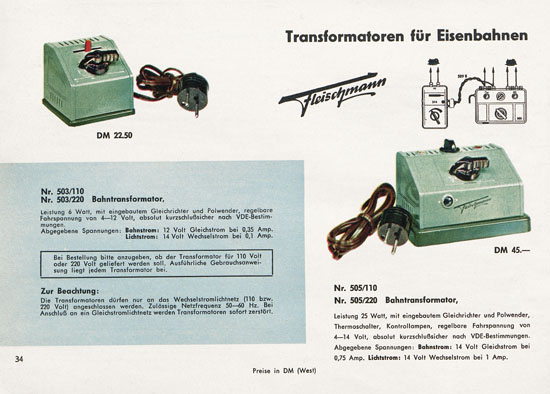 Fleischmann Katalog 1957