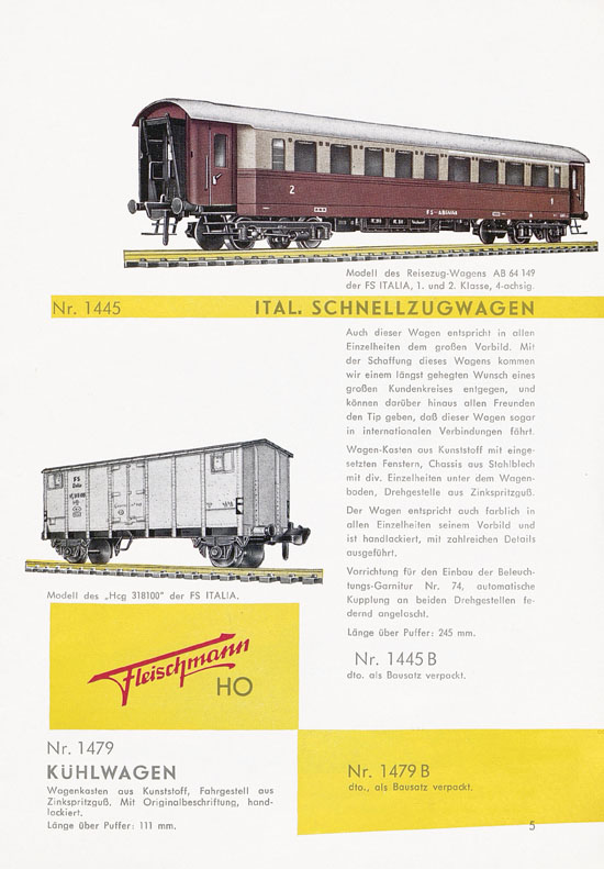 Fleischmann Katalog H0-Neuheiten 1960