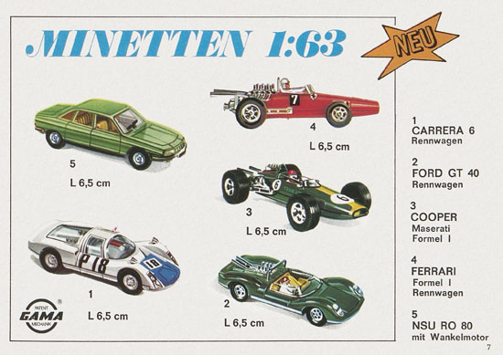 Mini Gama Katalog 1968