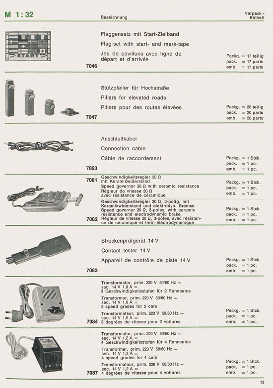 Gama Rallye Bestell- und Preisliste 1971