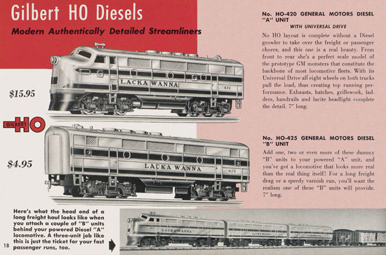 Gilbert H0 Trains 1956