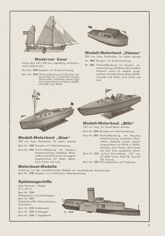 Graubele Katalog Schiffsmodelle und Boote 1952