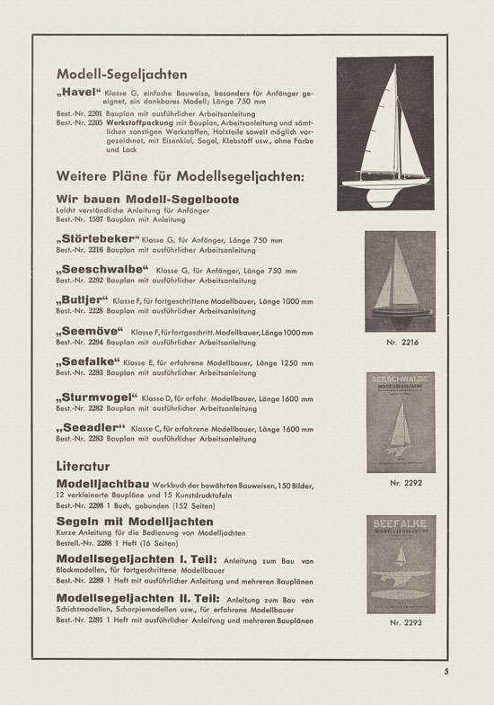 Graubele Katalog Schiffsmodelle und Boote 1952