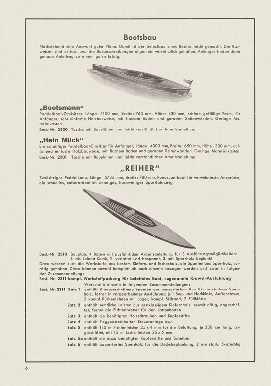 Graubele Katalog Schiffsmodelle und Boote 1952