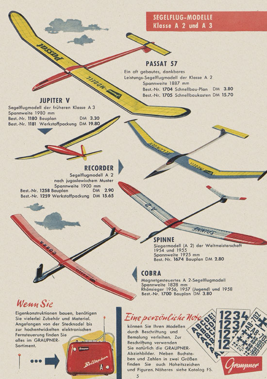 Graupner Flug- und Schiffsmodellbau Prospekt 1959