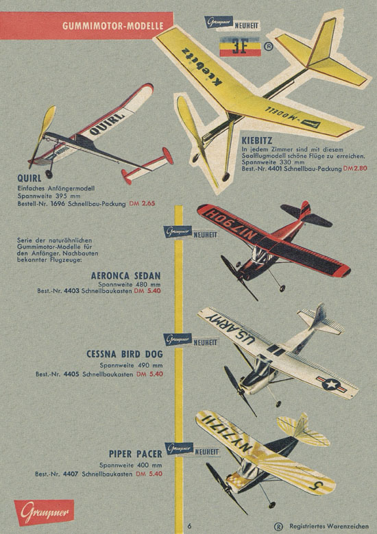 Graupner Flug- und Schiffsmodellbau Prospekt 1959