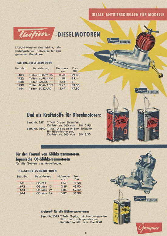 Graupner Flug- und Schiffsmodellbau Prospekt 1959