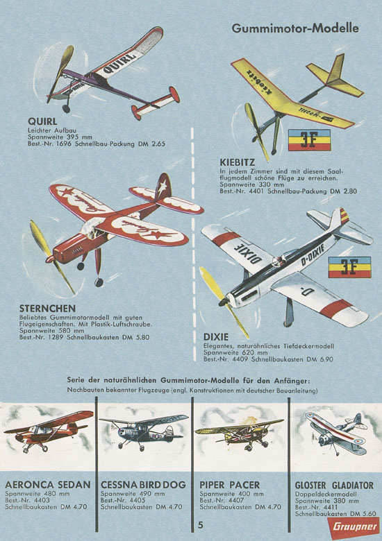 Graupner Flug- und Schiffsmodellbau Prospekt 1960