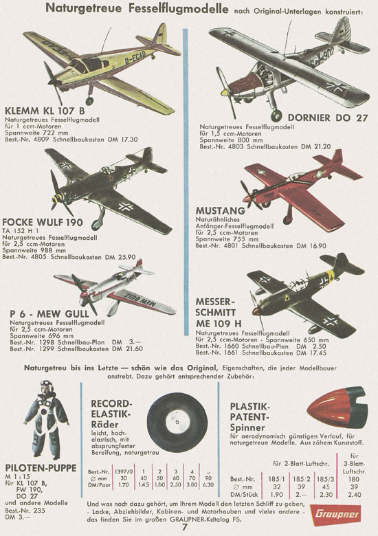 Graupner Flug- und Schiffsmodellbau Prospekt 1960