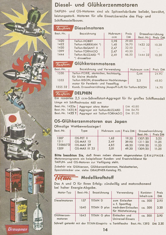 Graupner Flug- und Schiffsmodellbau Prospekt 1960