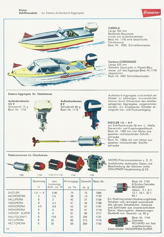 Graupner Flug- und Schiffsmodellbau Prospekt 1966-1967