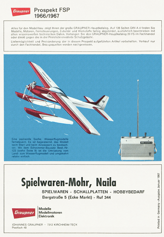 Graupner Flug- und Schiffsmodellbau Prospekt 1966-1967