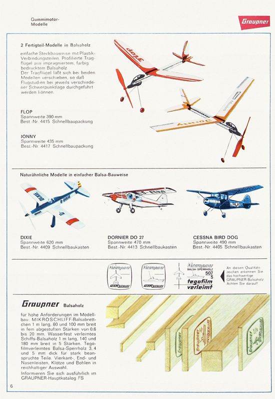 Graupner Flug- und Schiffsmodellbau Prospekt 1967-1968