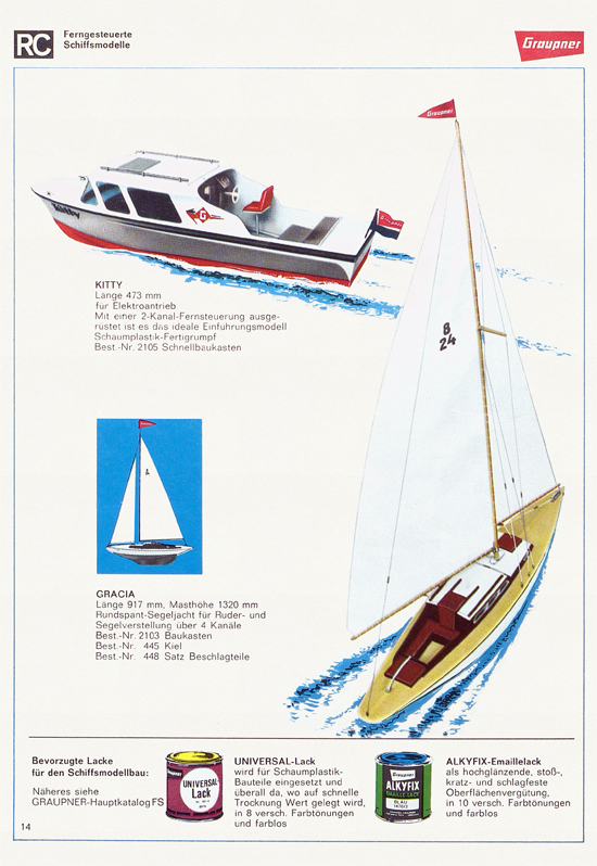 Graupner Flug- und Schiffsmodellbau Prospekt 1967-1968