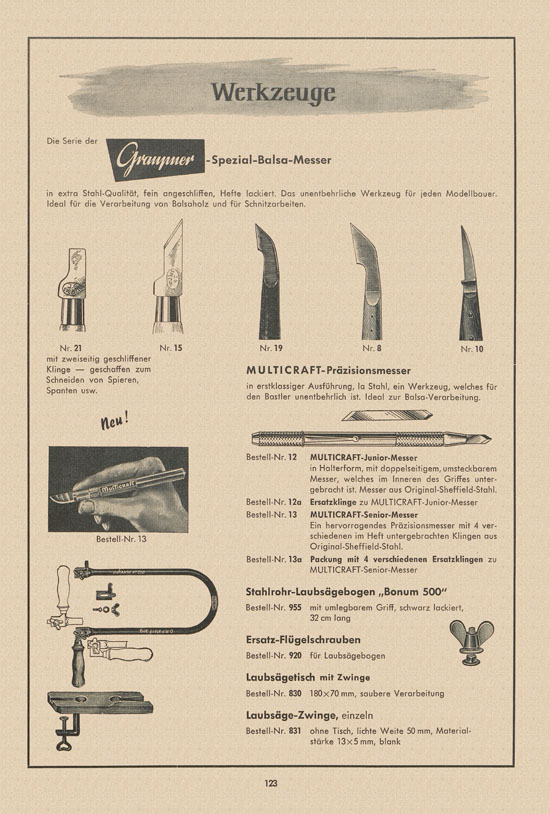 Graupner Katalog 14 FS 1958