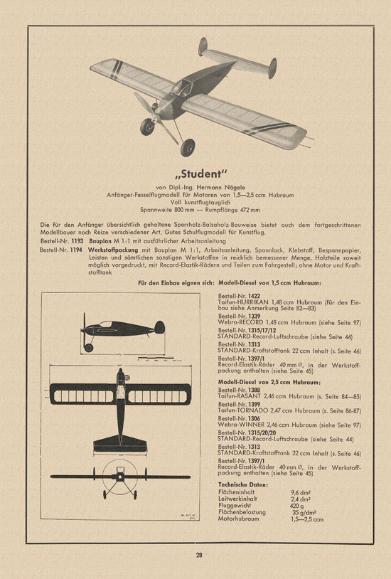 Graupner Katalog 14 FS 1958