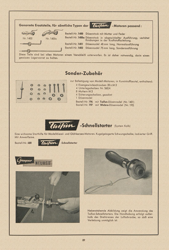 Graupner Katalog 14 FS 1958