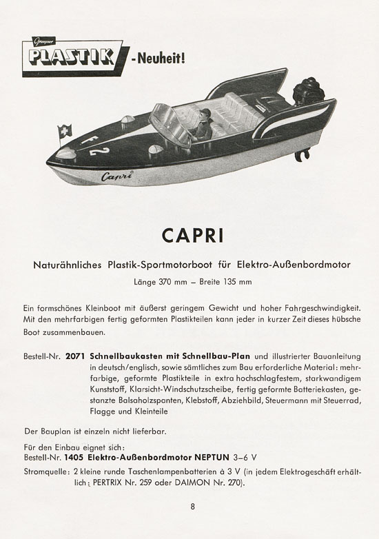 Graupner Neuheiten 1959