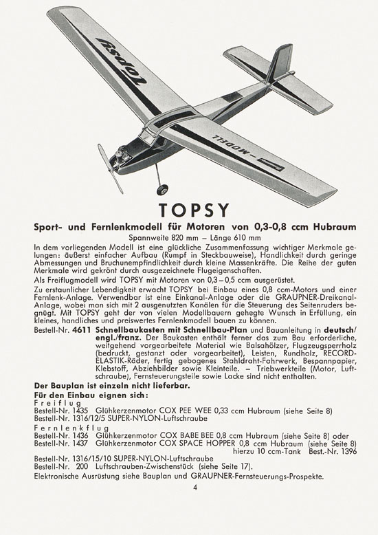 Graupner Neuheiten Prospekt N 61 1961