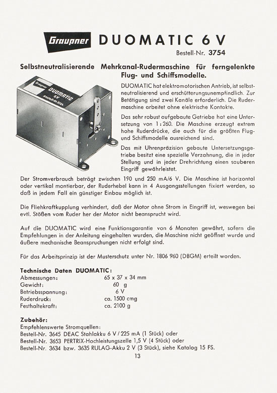 Graupner Neuheiten Prospekt N 61 1961